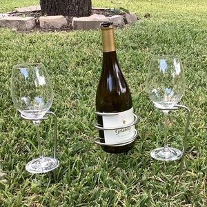 New, Crate & Barrel Steady Sticks. Wine bottle and wine glass holders